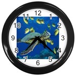 sea turtle Wall Clock (Black)