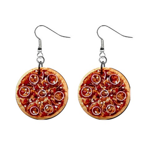pizza 1  Button Earrings from UrbanLoad.com Front