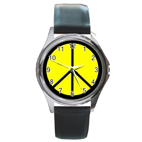 peace Round Metal Watch from UrbanLoad.com Front