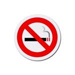 no smoking Rubber Coaster (Round)