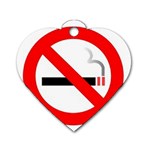 no smoking Dog Tag Heart (One Side)