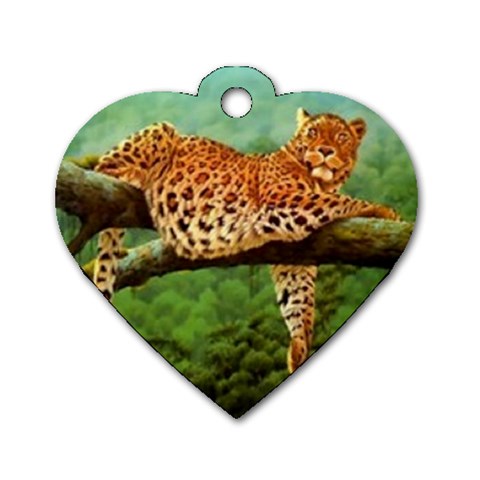 leopard Dog Tag Heart (One Side) from UrbanLoad.com Front