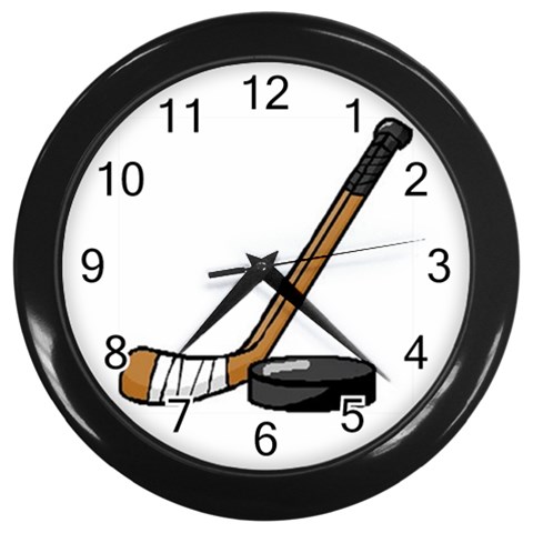 hockey Wall Clock (Black) from UrbanLoad.com Front