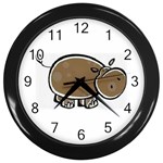 hippo Wall Clock (Black)