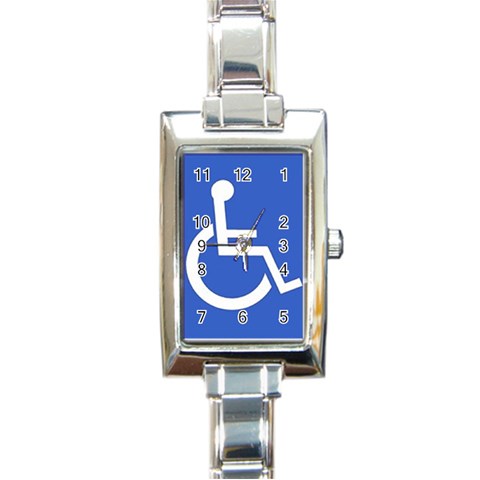 handicap Rectangular Italian Charm Watch from UrbanLoad.com Front
