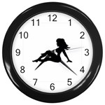 girl Wall Clock (Black)