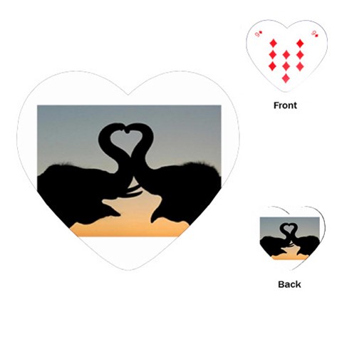 elephants Playing Cards (Heart) from UrbanLoad.com Front