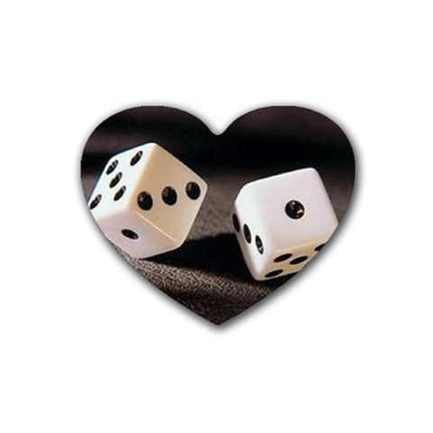 dice Rubber Coaster (Heart) from UrbanLoad.com Front