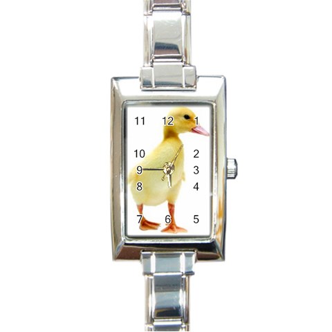 chick duck duckling Rectangular Italian Charm Watch from UrbanLoad.com Front