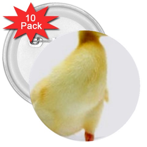 chick duck duckling 3  Button (10 pack) from UrbanLoad.com Front
