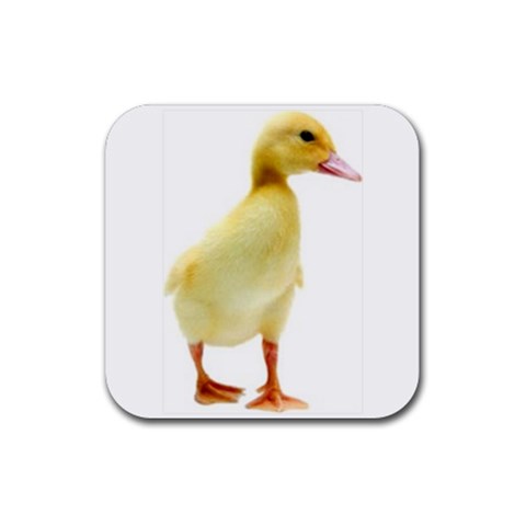 chick duck duckling Rubber Coaster (Square) from UrbanLoad.com Front