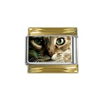 cat Gold Trim Italian Charm (9mm)