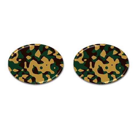 camo Cufflinks (Oval) from UrbanLoad.com Front(Pair)