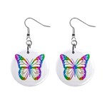 butterfly 1  Button Earrings