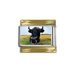 bull Gold Trim Italian Charm (9mm)