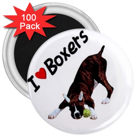 boxer 3 3  Magnet (100 pack) from UrbanLoad.com Front