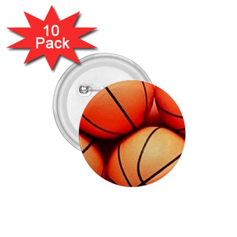 basketballs 1.75  Button (10 pack)  from UrbanLoad.com Front