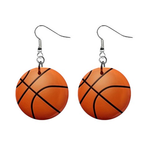 basketball 1  Button Earrings from UrbanLoad.com Front