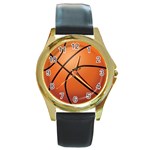basketball Round Gold Metal Watch