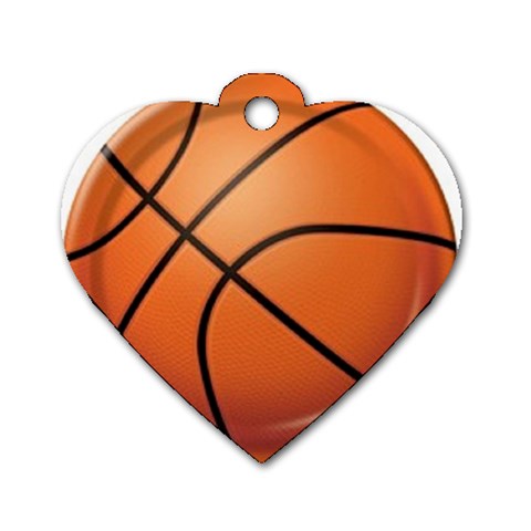 basketball Dog Tag Heart (One Side) from UrbanLoad.com Front