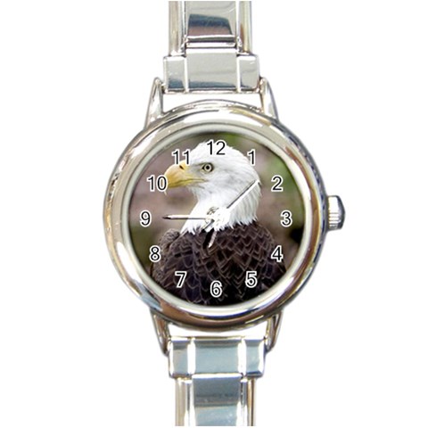 bald eagle Round Italian Charm Watch from UrbanLoad.com Front