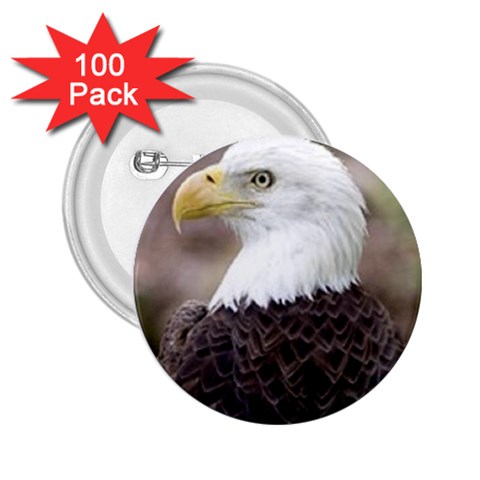 bald eagle 2.25  Button (100 pack) from UrbanLoad.com Front