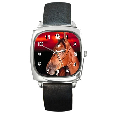 arabian horse Square Metal Watch from UrbanLoad.com Front