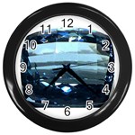 Aquamarine Wall Clock (Black)