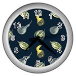 Vintage Vegetables Zucchini Wall Clock (Silver)