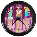 mannequin girls Wall Clock (Black)