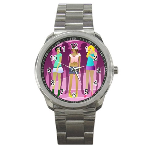 mannequin girls Sport Metal Watch from UrbanLoad.com Front