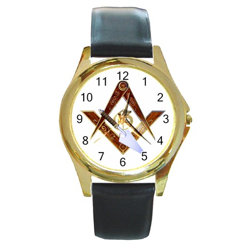 SCwTrowell12 Round Gold Metal Watch from UrbanLoad.com Front