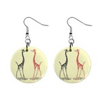 Cute giraffes 1  Button Earrings