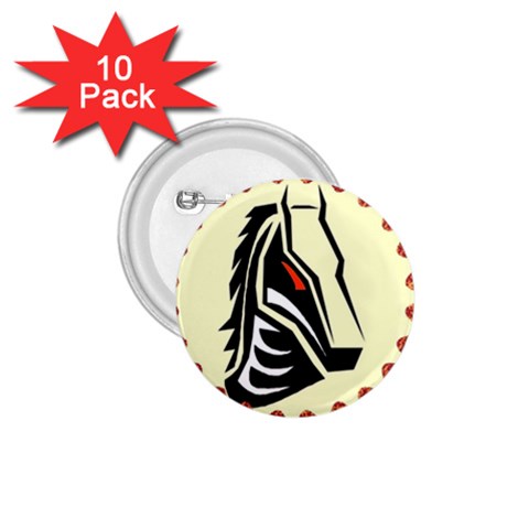 Horse head 1.75  Button (10 pack)  from UrbanLoad.com Front