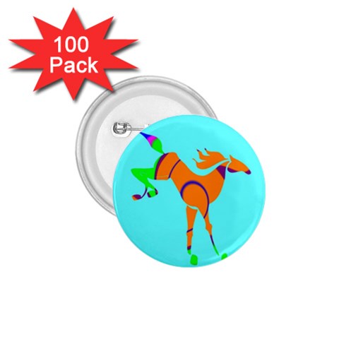 Bucking horse 1.75  Button (100 pack)  from UrbanLoad.com Front