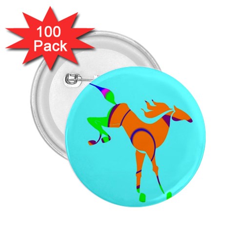 Bucking horse 2.25  Button (100 pack) from UrbanLoad.com Front