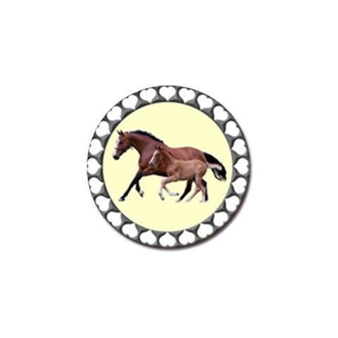Mare n foal Golf Ball Marker from UrbanLoad.com Front