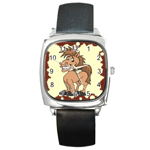 Cheeky pony Square Metal Watch from UrbanLoad.com Front
