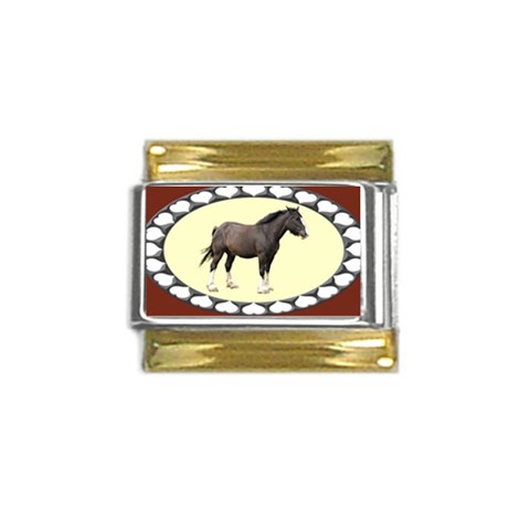 Clydesdale Gold Trim Italian Charm (9mm) from UrbanLoad.com Front