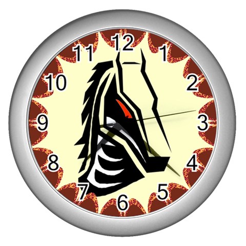Horse head Wall Clock (Silver) from UrbanLoad.com Front