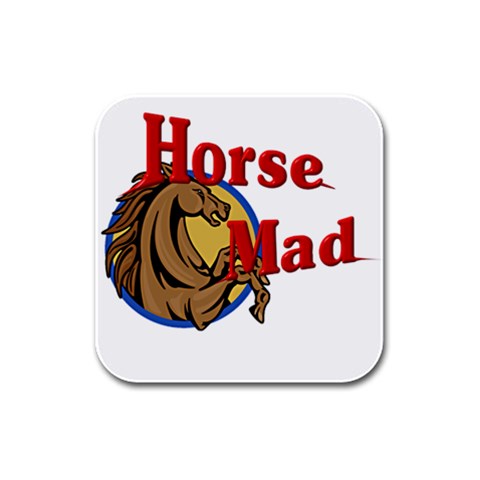 Horse mad Rubber Square Coaster (4 pack) from UrbanLoad.com Front