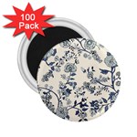 Blue Vintage Background, Blue Roses Patterns 2.25  Magnets (100 pack) 