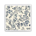 Blue Vintage Background, Blue Roses Patterns Memory Card Reader (Square)