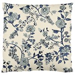 Blue Vintage Background, Blue Roses Patterns Large Cushion Case (One Side)