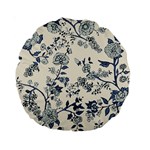 Blue Vintage Background, Blue Roses Patterns Standard 15  Premium Round Cushions