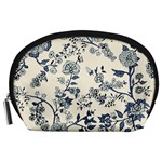 Blue Vintage Background, Blue Roses Patterns Accessory Pouch (Large)