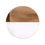 Golden Textures Polished Metal Plate, Metal Textures Classic Marble Wood Coaster (Round) 