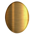 Golden Textures Polished Metal Plate, Metal Textures Oval Glass Fridge Magnet (4 pack)
