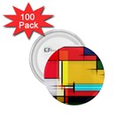 Multicolored Retro Abstraction, Lines Retro Background, Multicolored Mosaic 1.75  Buttons (100 pack) 