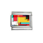 Multicolored Retro Abstraction, Lines Retro Background, Multicolored Mosaic Italian Charm (9mm)